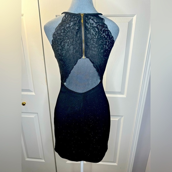 NWT Retro‎ Y2K Black Lace Back Mini Dress Size Medium - Picture 7 of 9